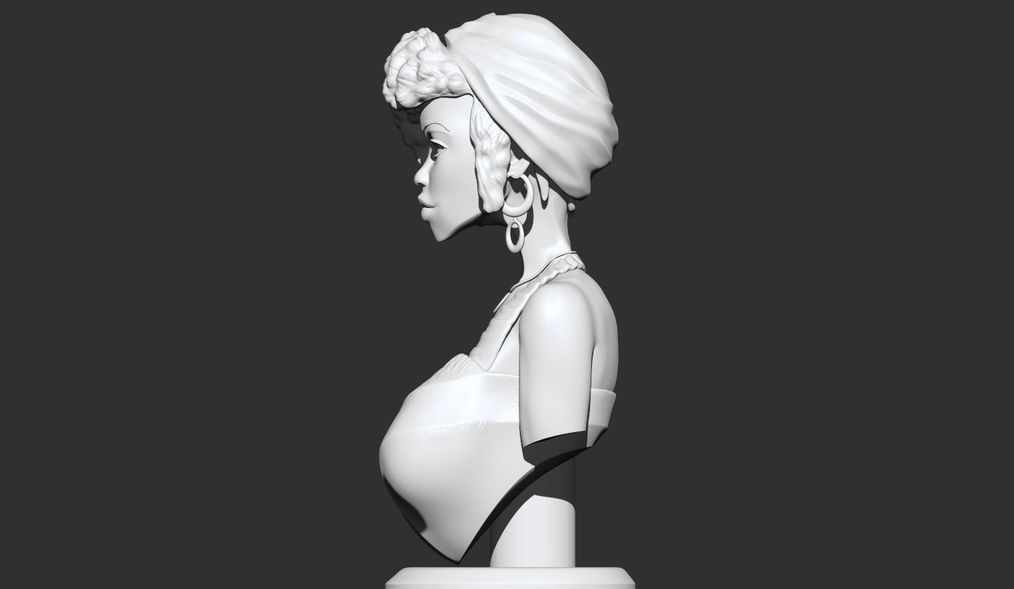 Stylized Female Bust 3D print model_5