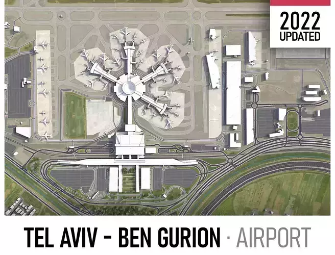 Ben Gurion Airport Low-poly 3D model