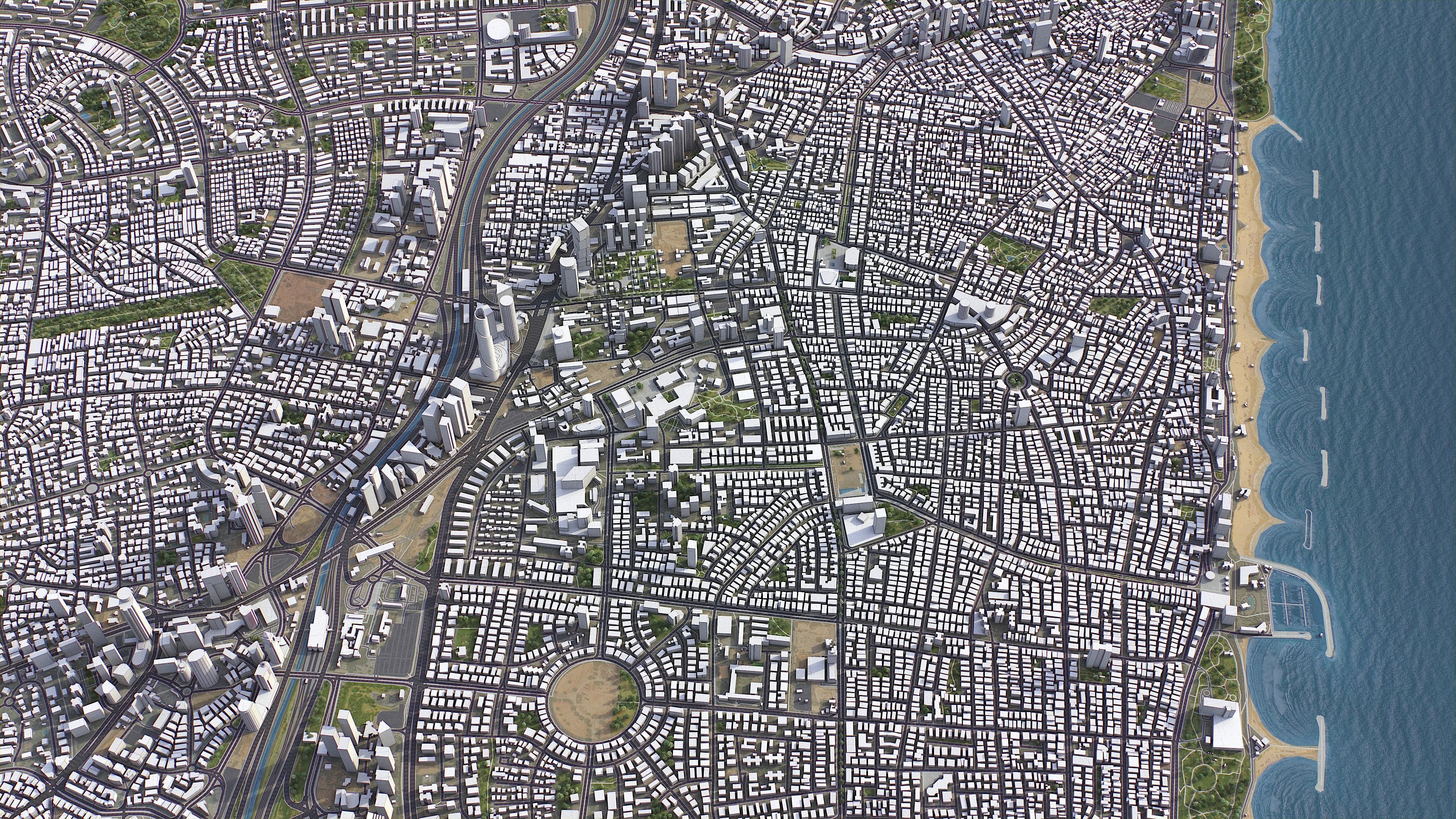 Tel Aviv Low-poly 3D model_4