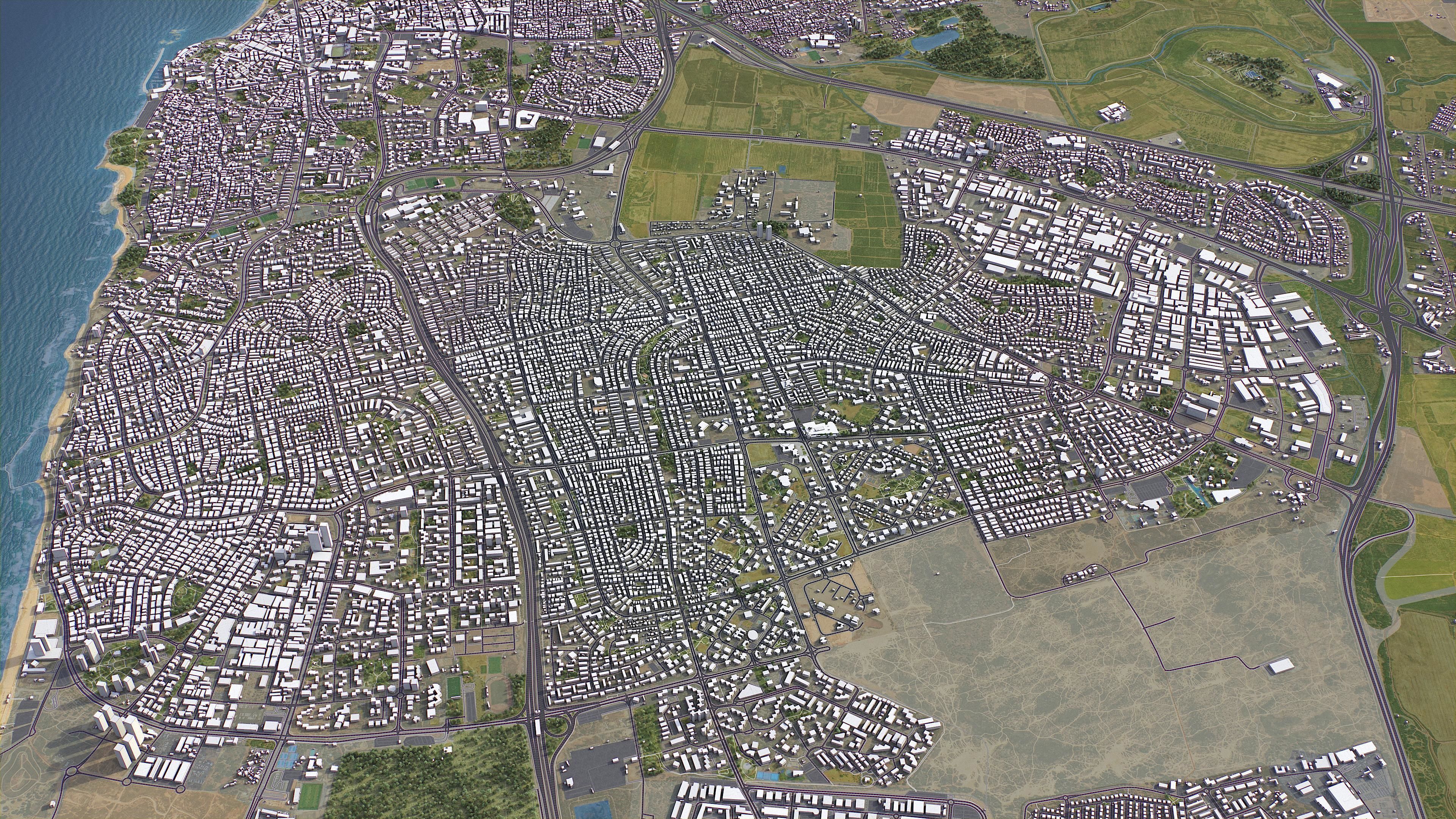 Tel Aviv Low-poly 3D model_11