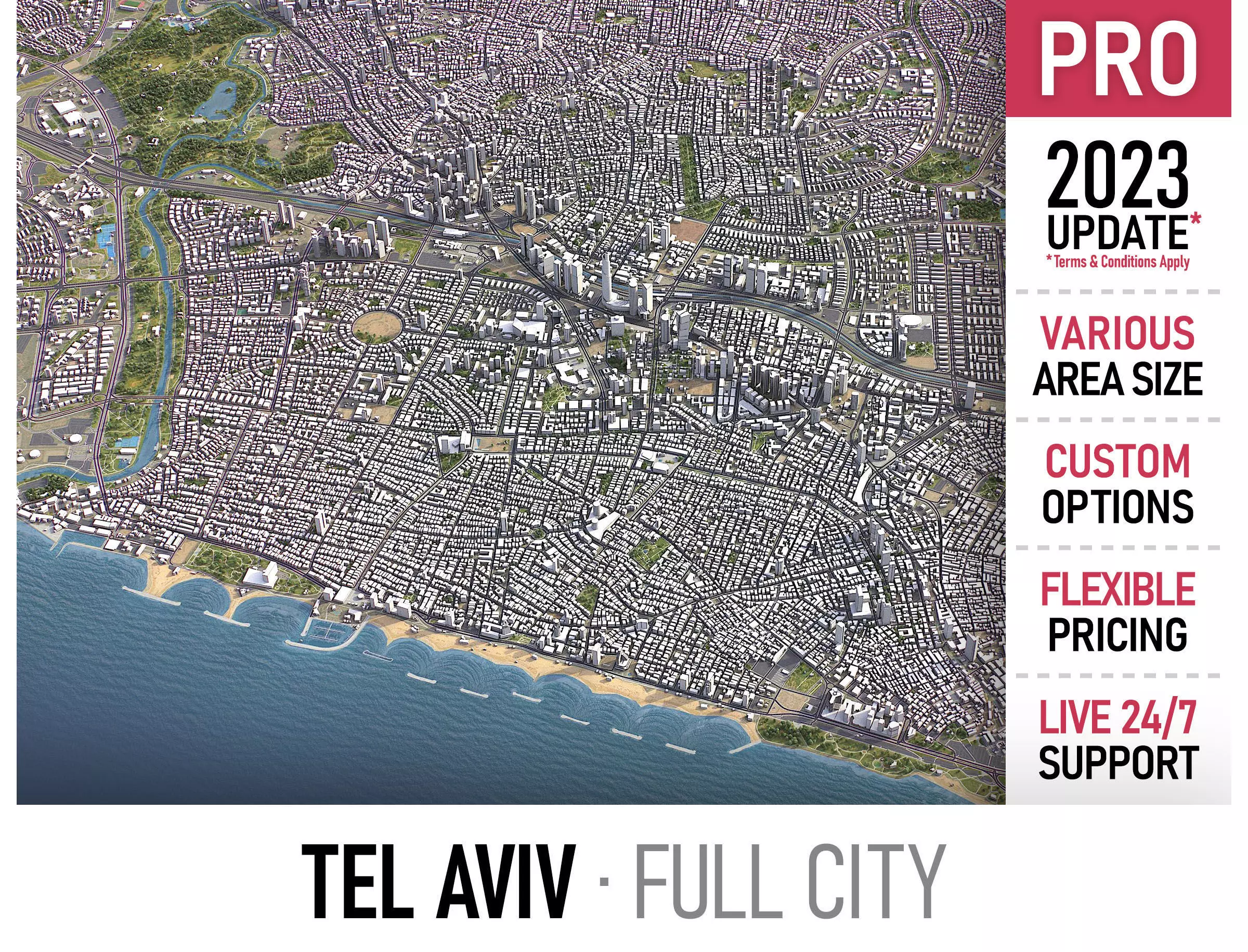 Tel Aviv Low-poly 3D model_0