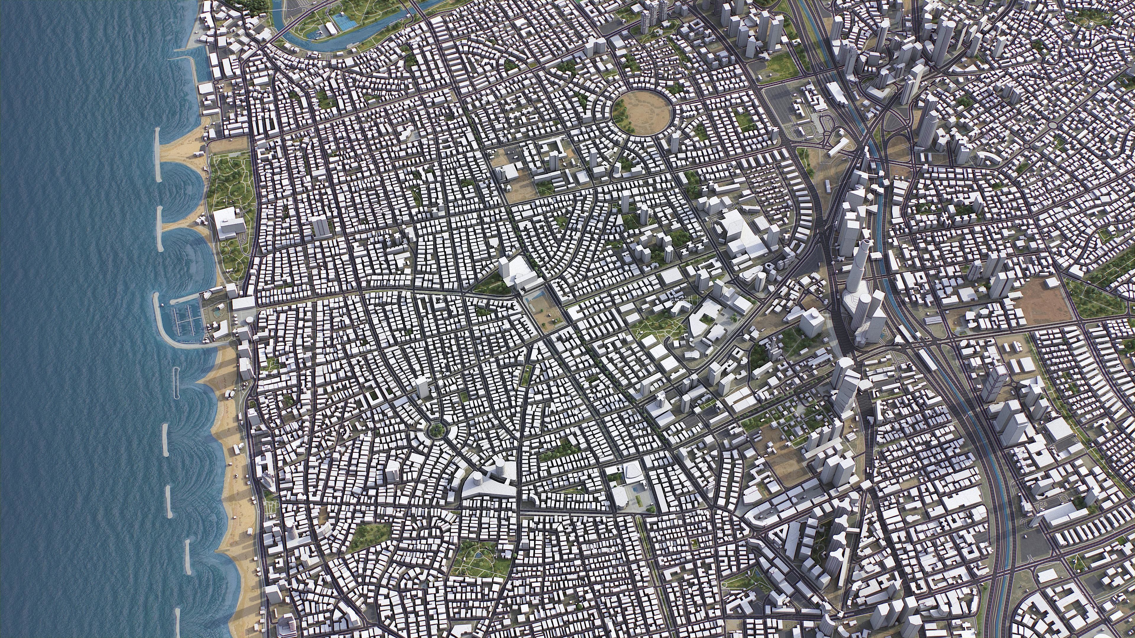 Tel Aviv Low-poly 3D model_7