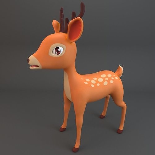 Cartoon Deer Low-poly 3D model