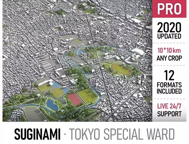 Tokyo - Suginami Low-poly 3D model