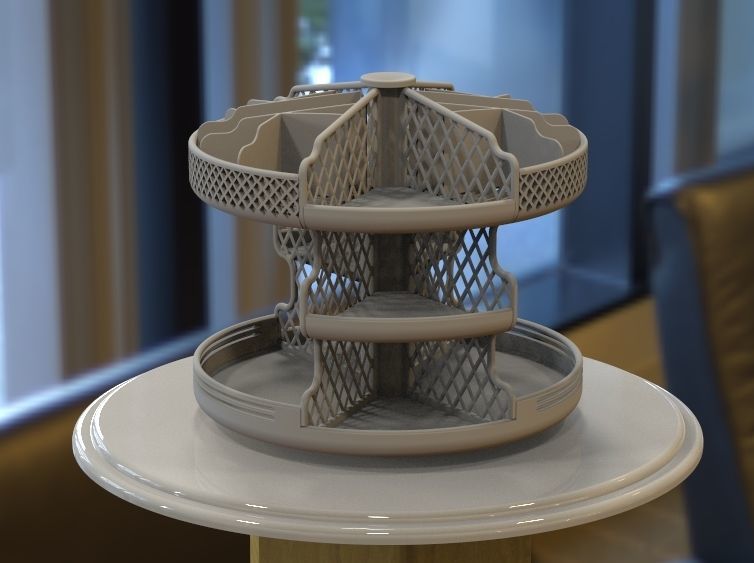 Wooden Kitchen or Restroom Food Organizer 3D print model-02 3D print model_17