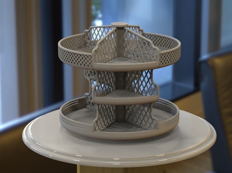 Wooden Kitchen or Restroom Food Organizer 3D print model-02 3D print model_18