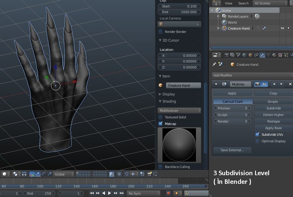 Creature Hand 3D model_9