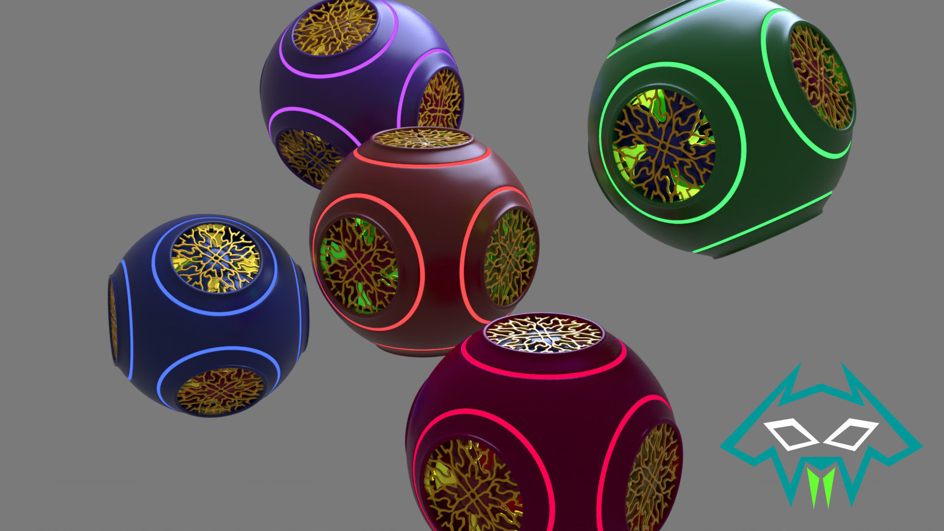 Sci-Fi Powerup Ball Free 3D model_5