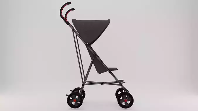 Stroller with wheels and umbrella