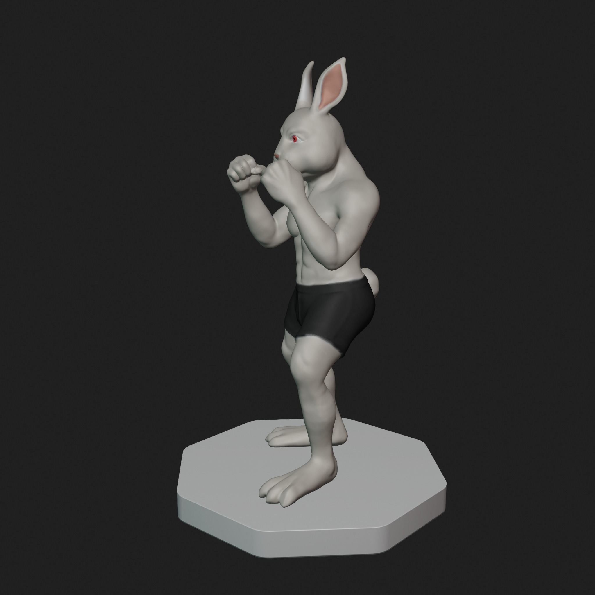 Bunny Fighter Character 3D print model_3