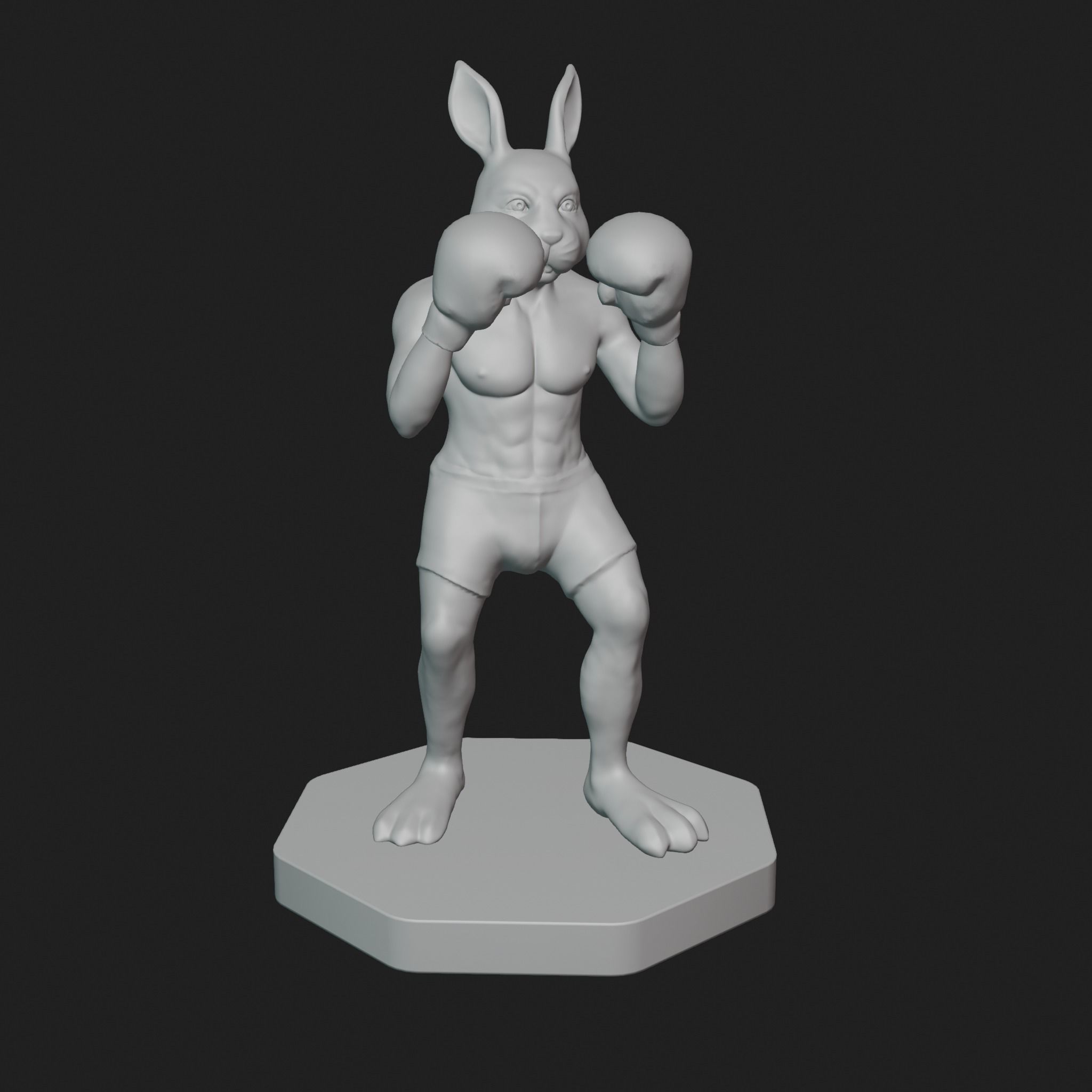 Bunny Fighter Character 3D print model_8