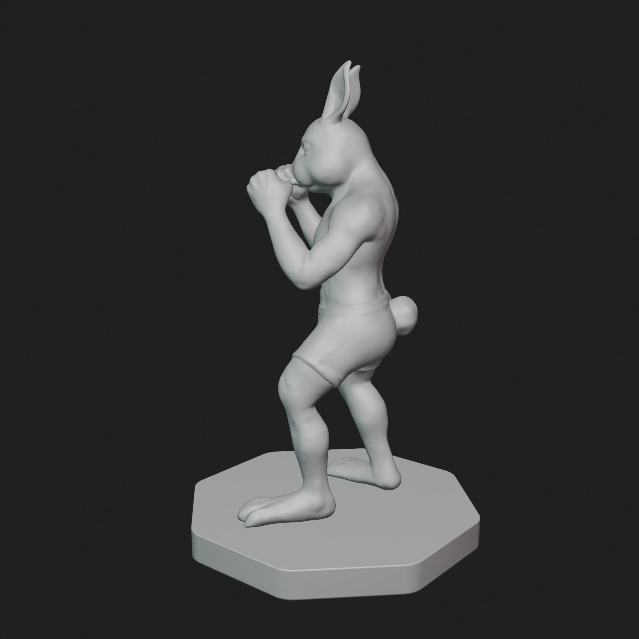 Bunny Fighter Character 3D print model_12
