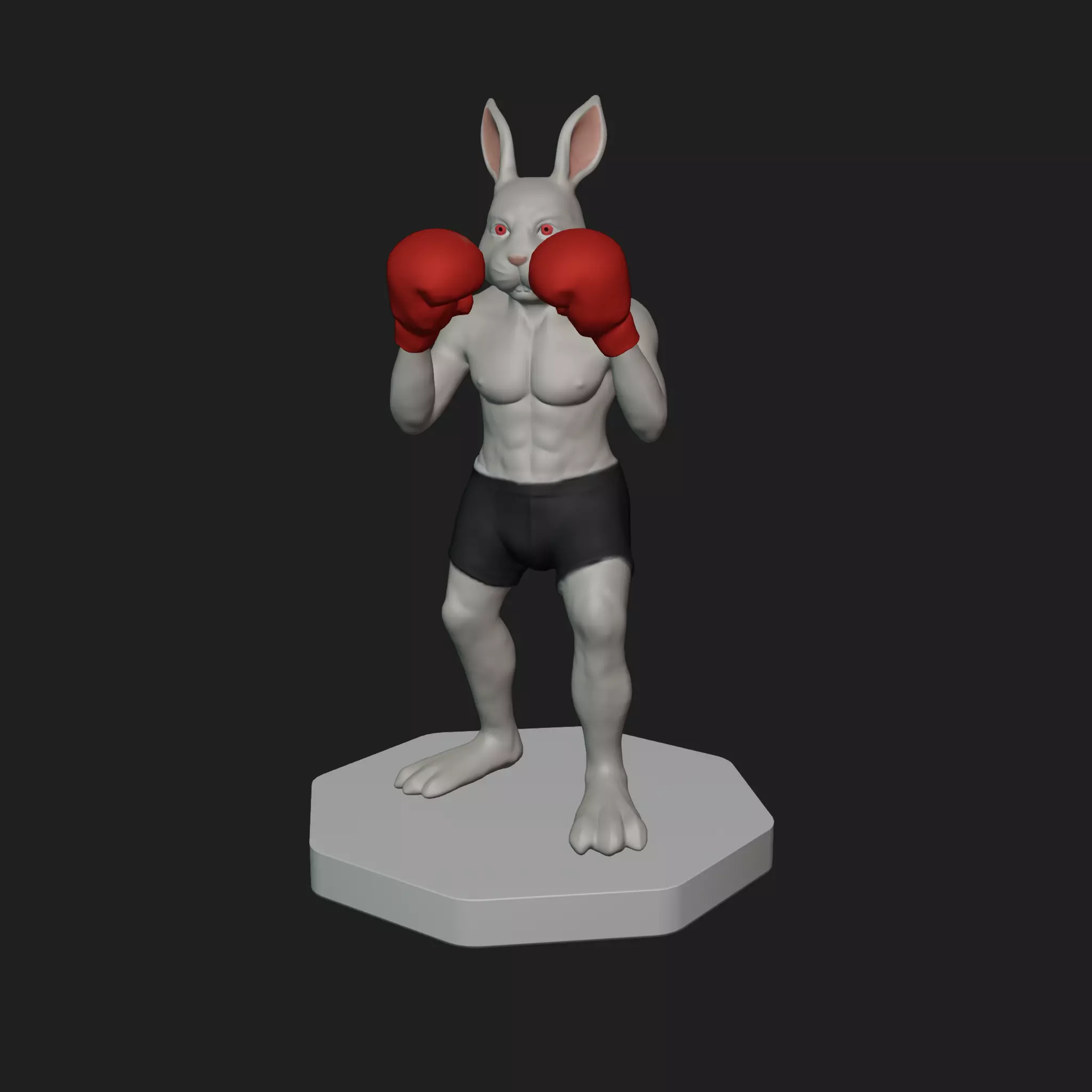 Bunny Fighter Character 3D print model_0