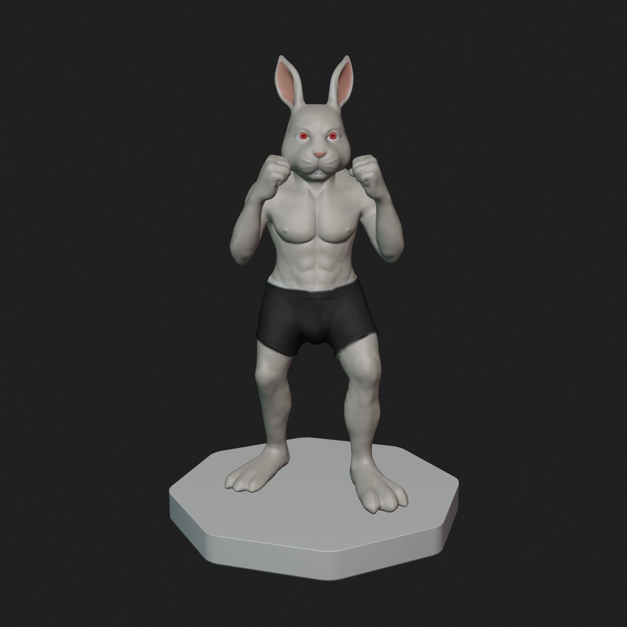 Bunny Fighter Character 3D print model_2
