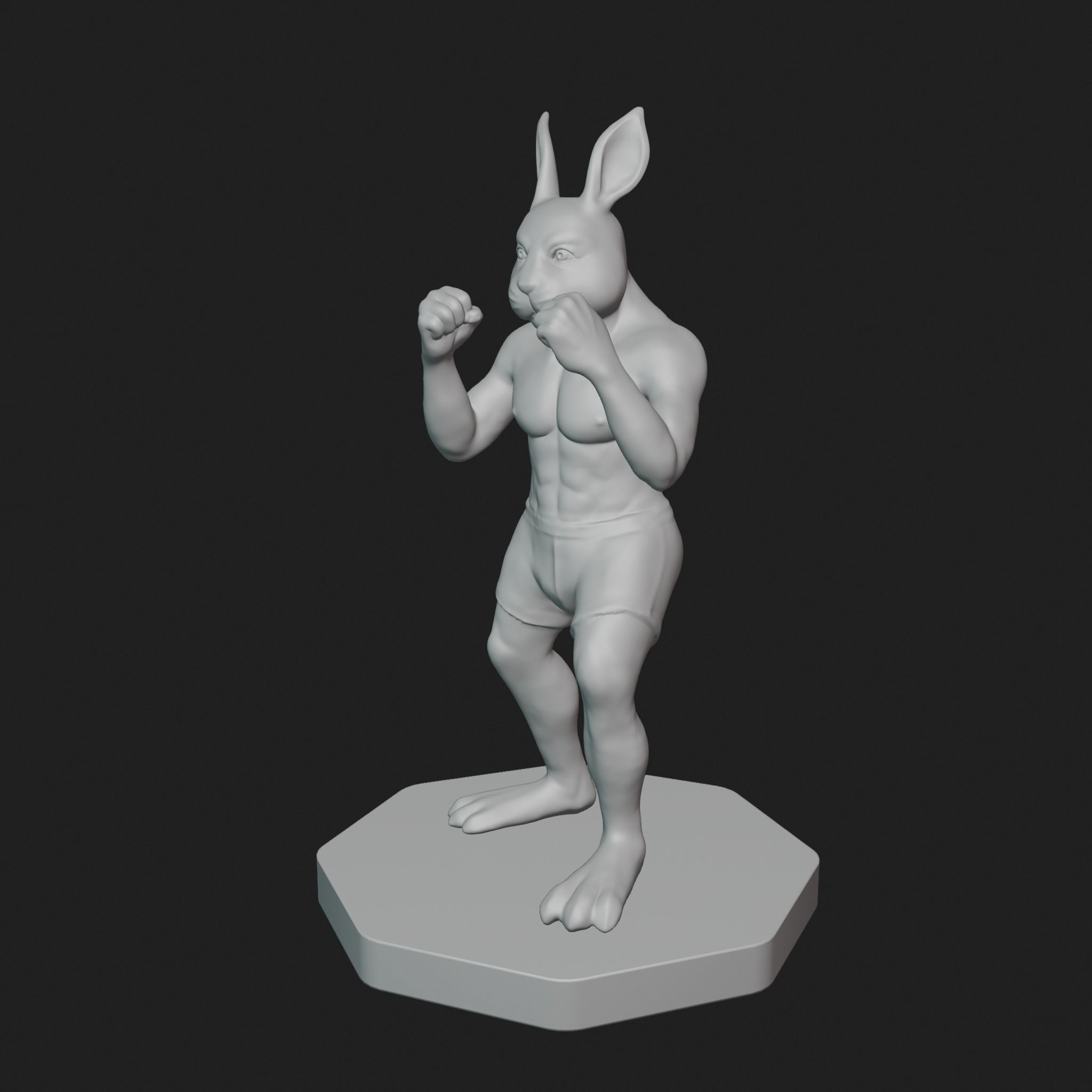 Bunny Fighter Character 3D print model_11