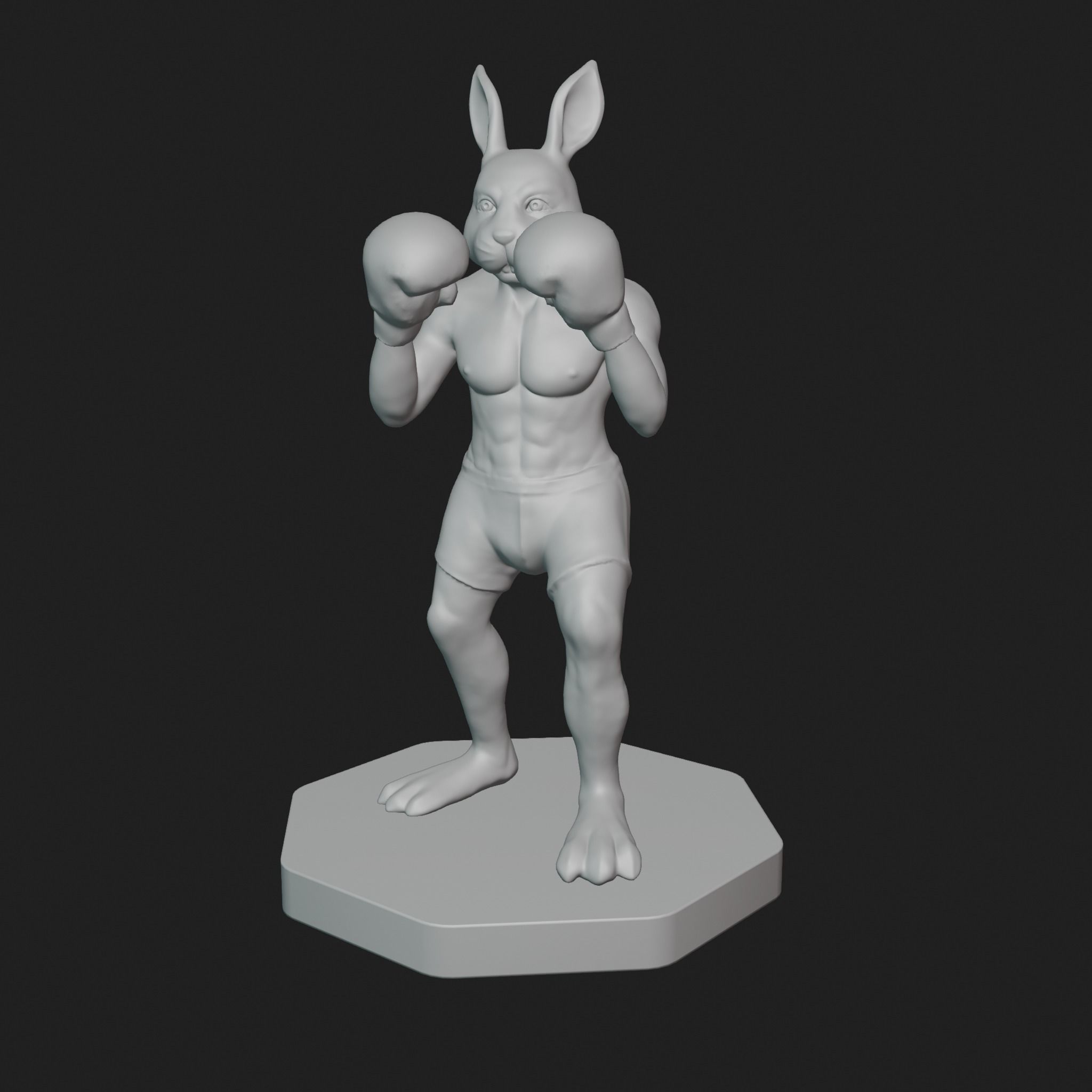 Bunny Fighter Character 3D print model_4