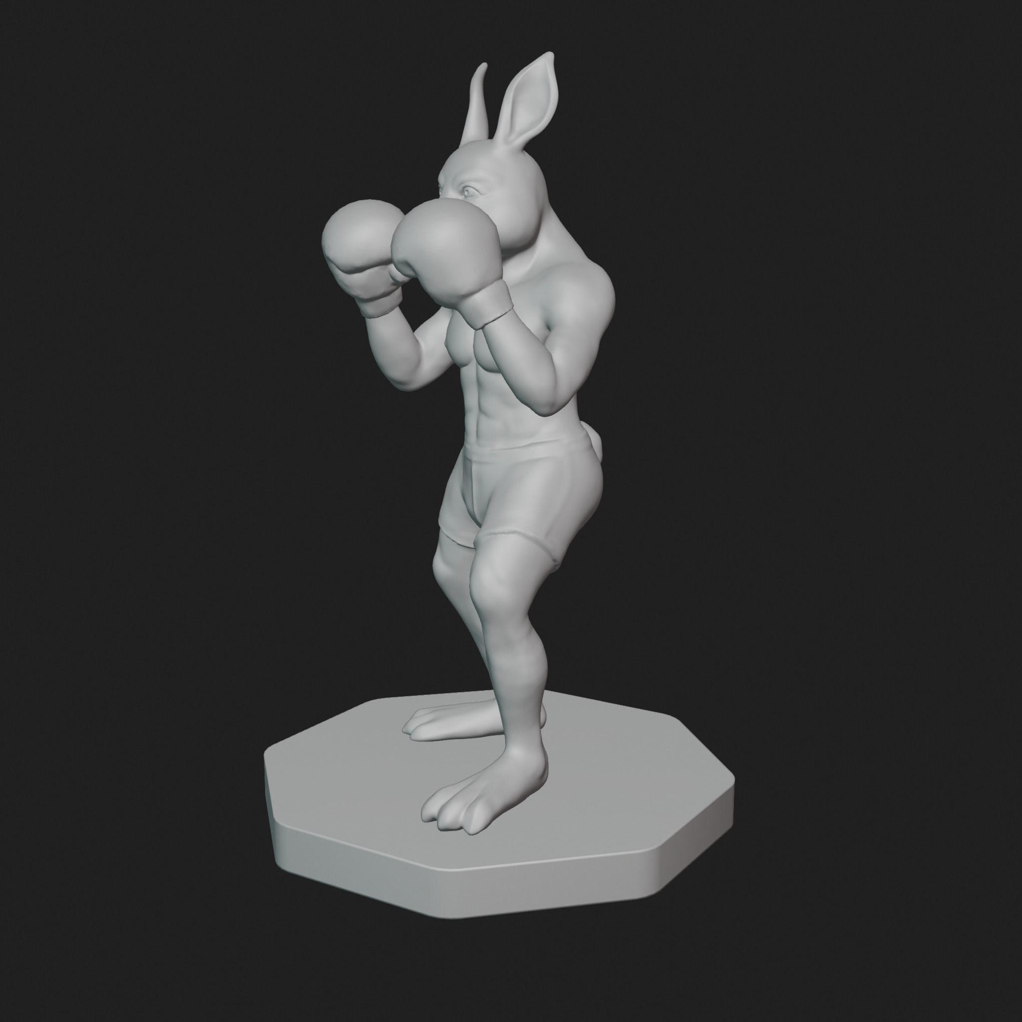 Bunny Fighter Character 3D print model_5