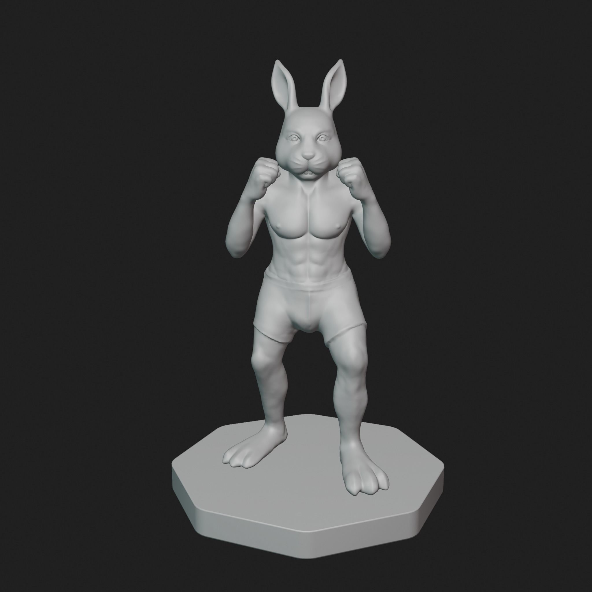 Bunny Fighter Character 3D print model_9