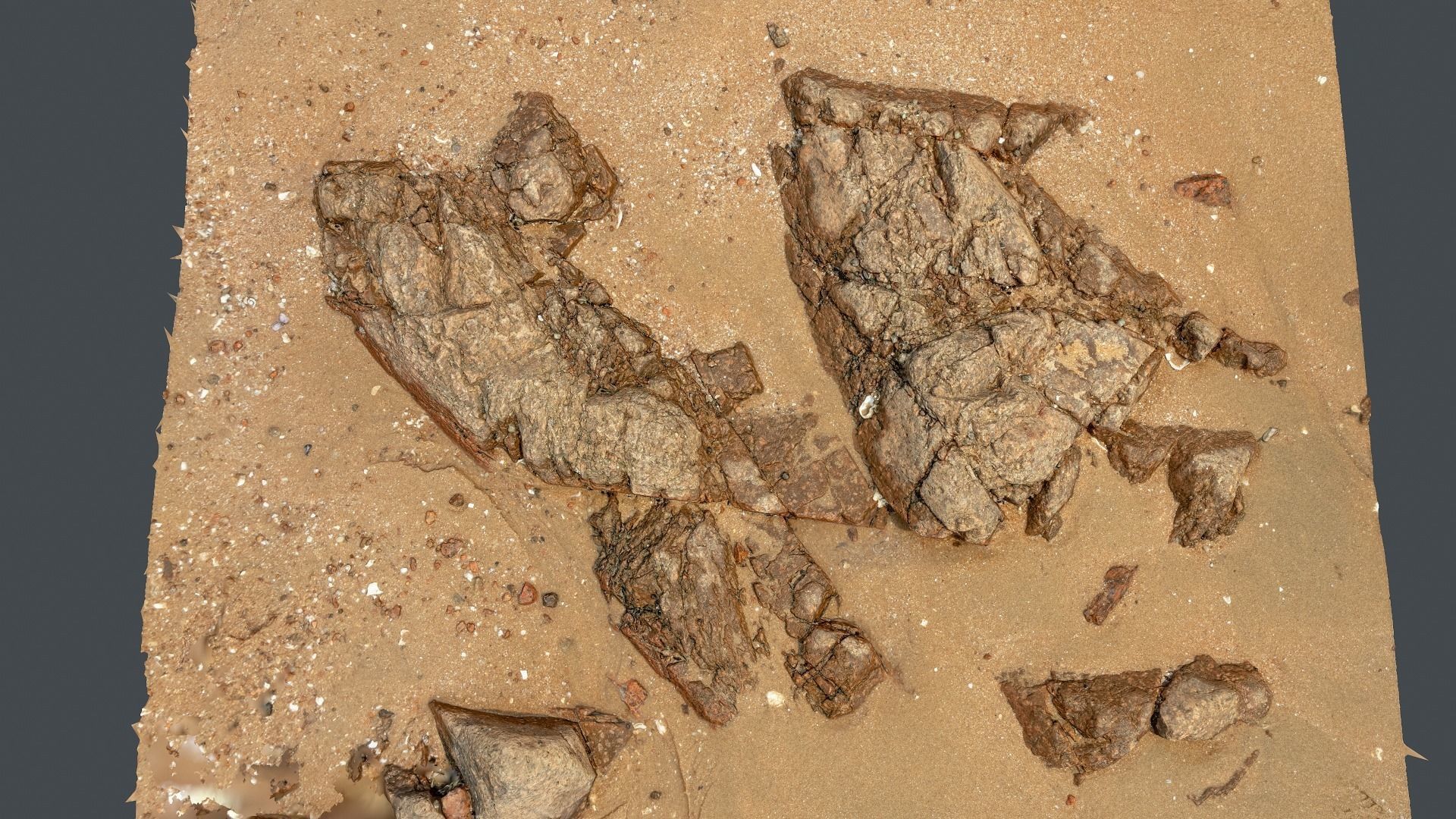 Photoscan Beach Rock 0001 only HighPoly Mesh 16K Texture 3D model_4