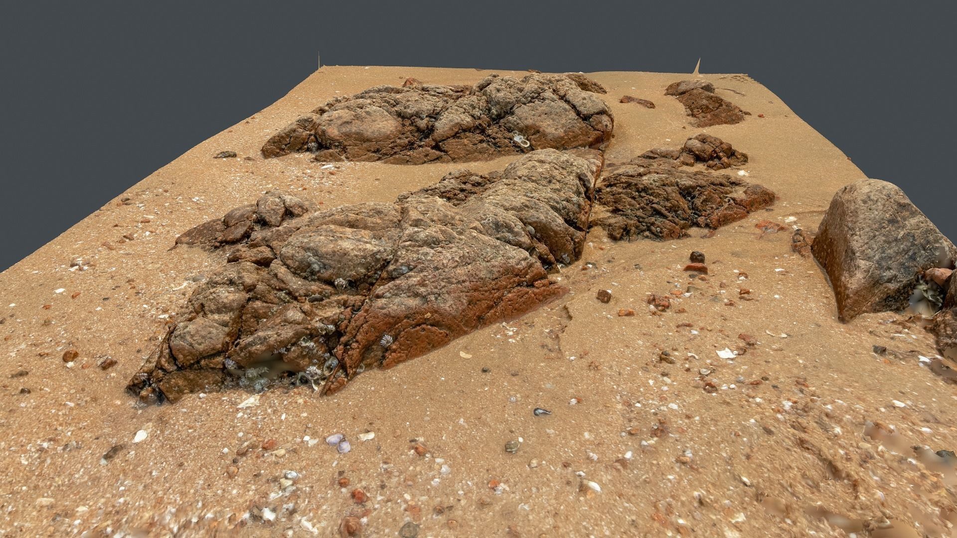 Photoscan Beach Rock 0001 only HighPoly Mesh 16K Texture 3D model_2