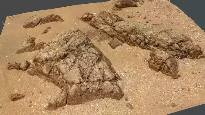 Photoscan Beach Rock 0001 only HighPoly Mesh 16K Texture