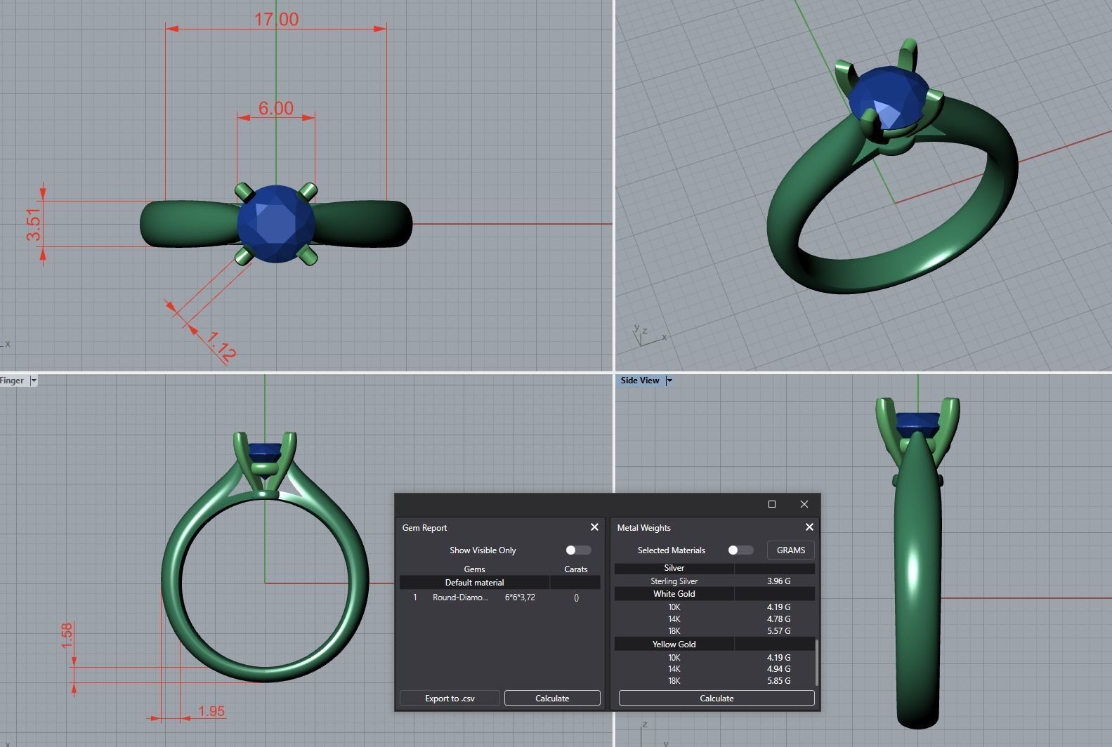 Solitaire Rings 3D print model_7