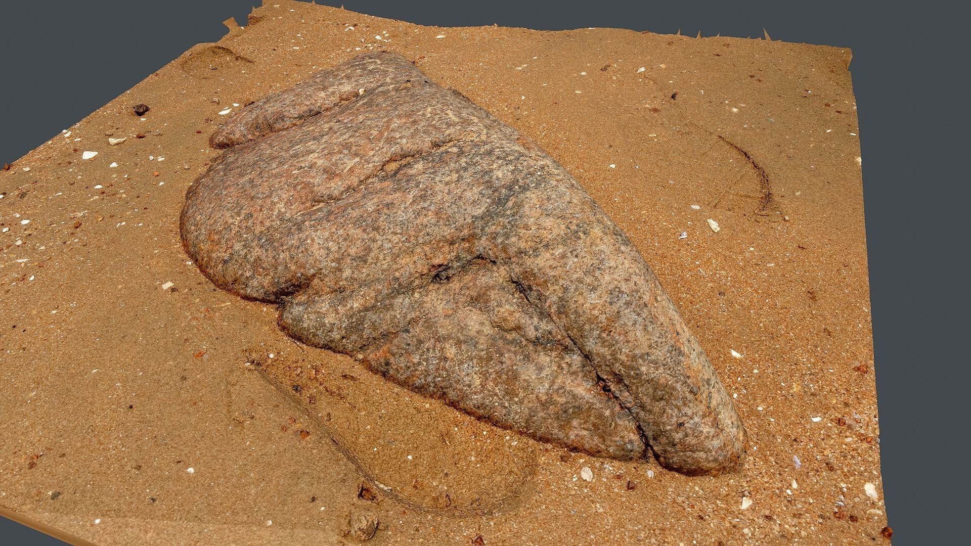 Photoscan Beach Rock 0006 only HighPoly Mesh 16K Texture 3D model_2