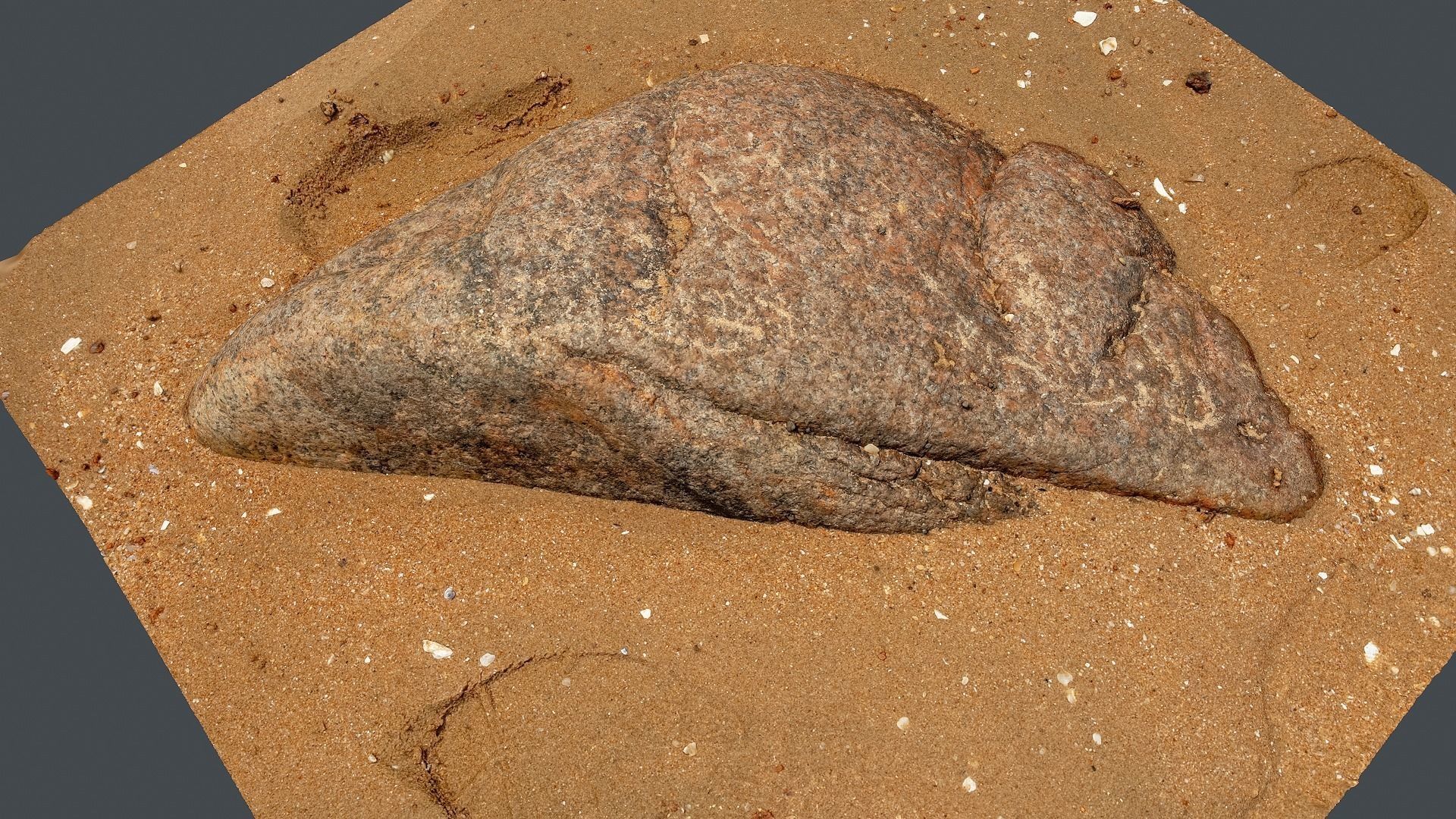 Photoscan Beach Rock 0006 only HighPoly Mesh 16K Texture 3D model_4