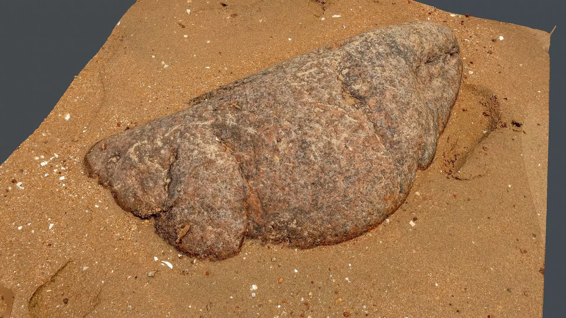 Photoscan Beach Rock 0006 only HighPoly Mesh 16K Texture 3D model_0