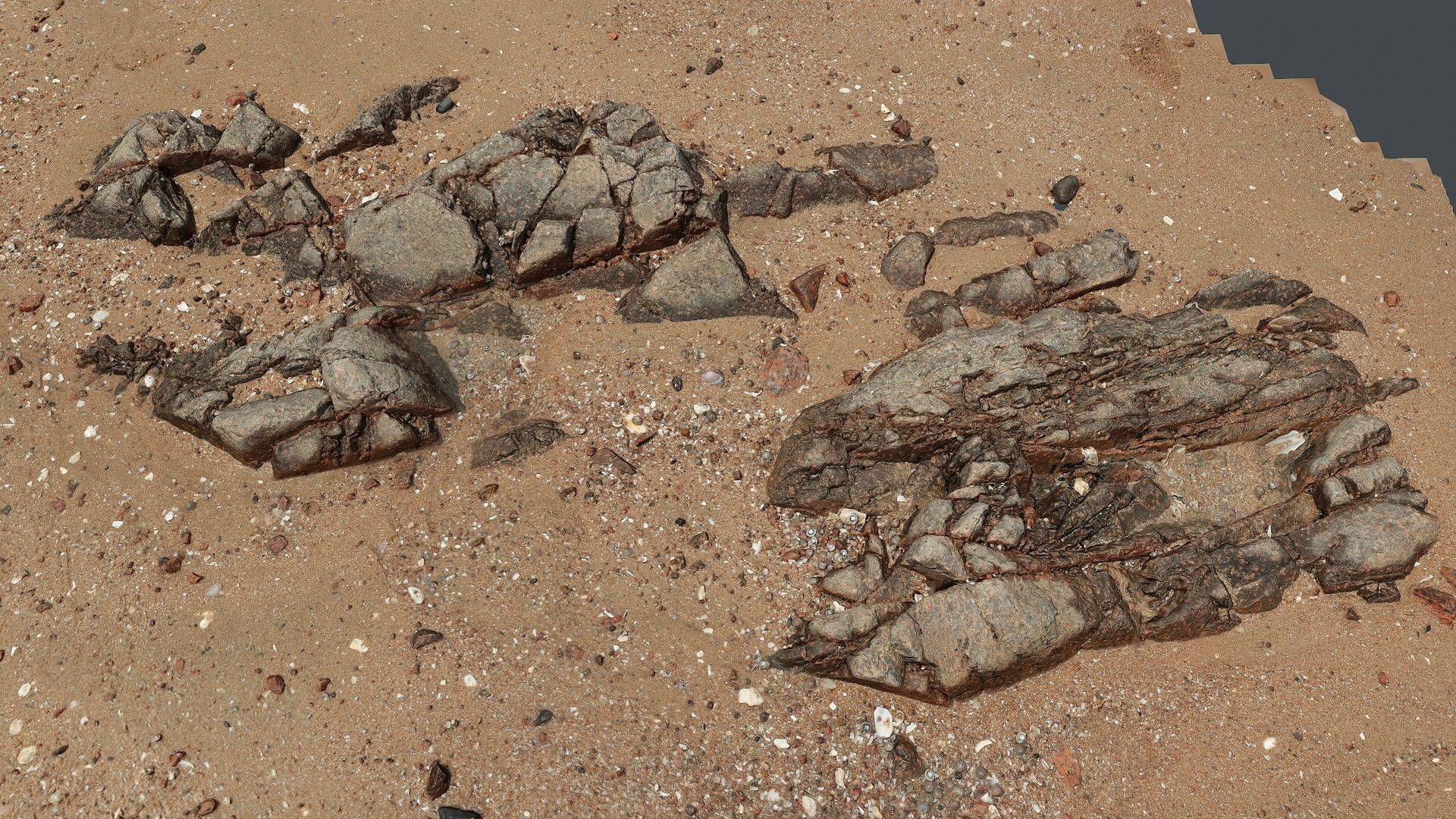 Photoscan Beach Rock 0009 only HighPoly Mesh 16K Texture 3D model_2