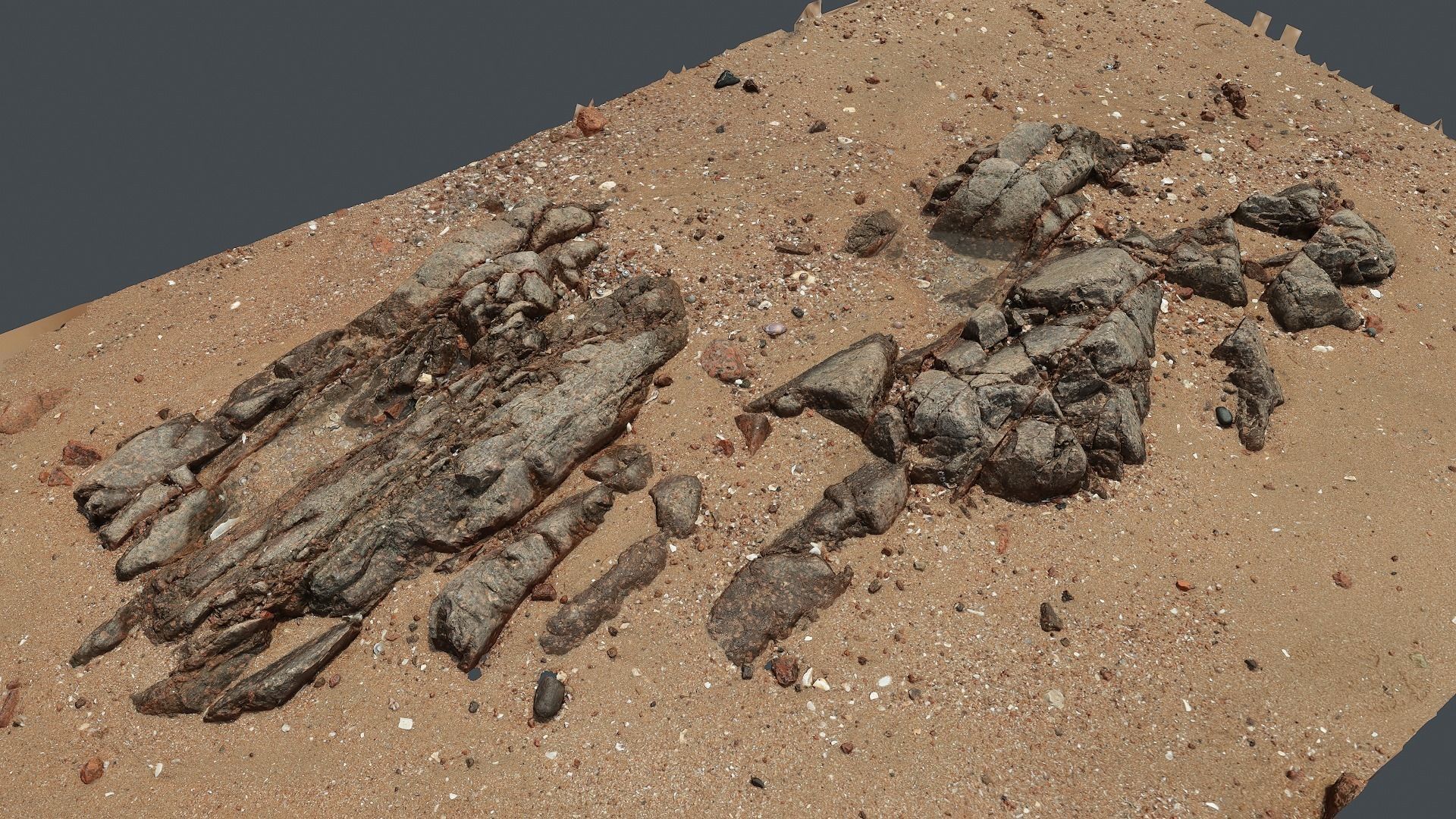 Photoscan Beach Rock 0009 only HighPoly Mesh 16K Texture 3D model_4