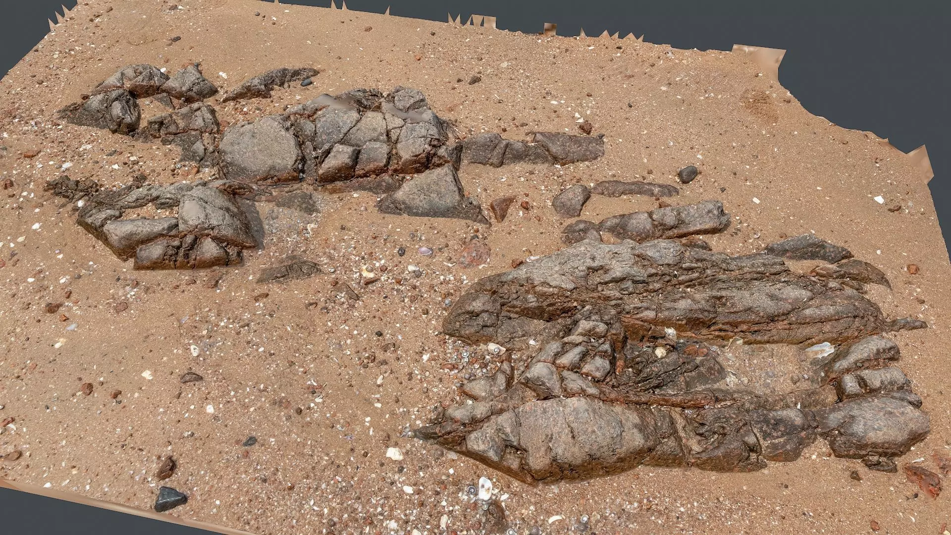 Photoscan Beach Rock 0009 only HighPoly Mesh 16K Texture 3D model_0