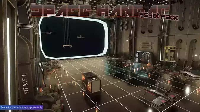 Low-Poly Space Hangar Pack