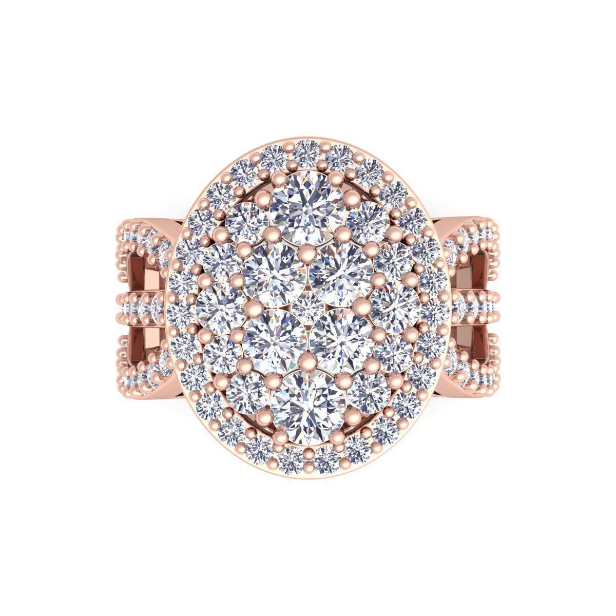 Luxury Halo Ring 3D print model_8