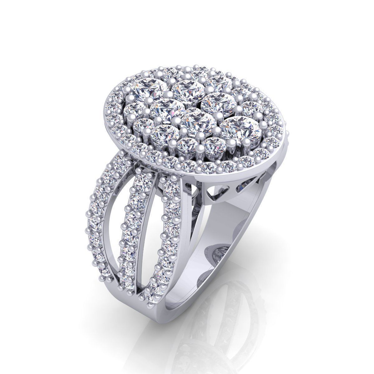 Luxury Halo Ring 3D print model_12