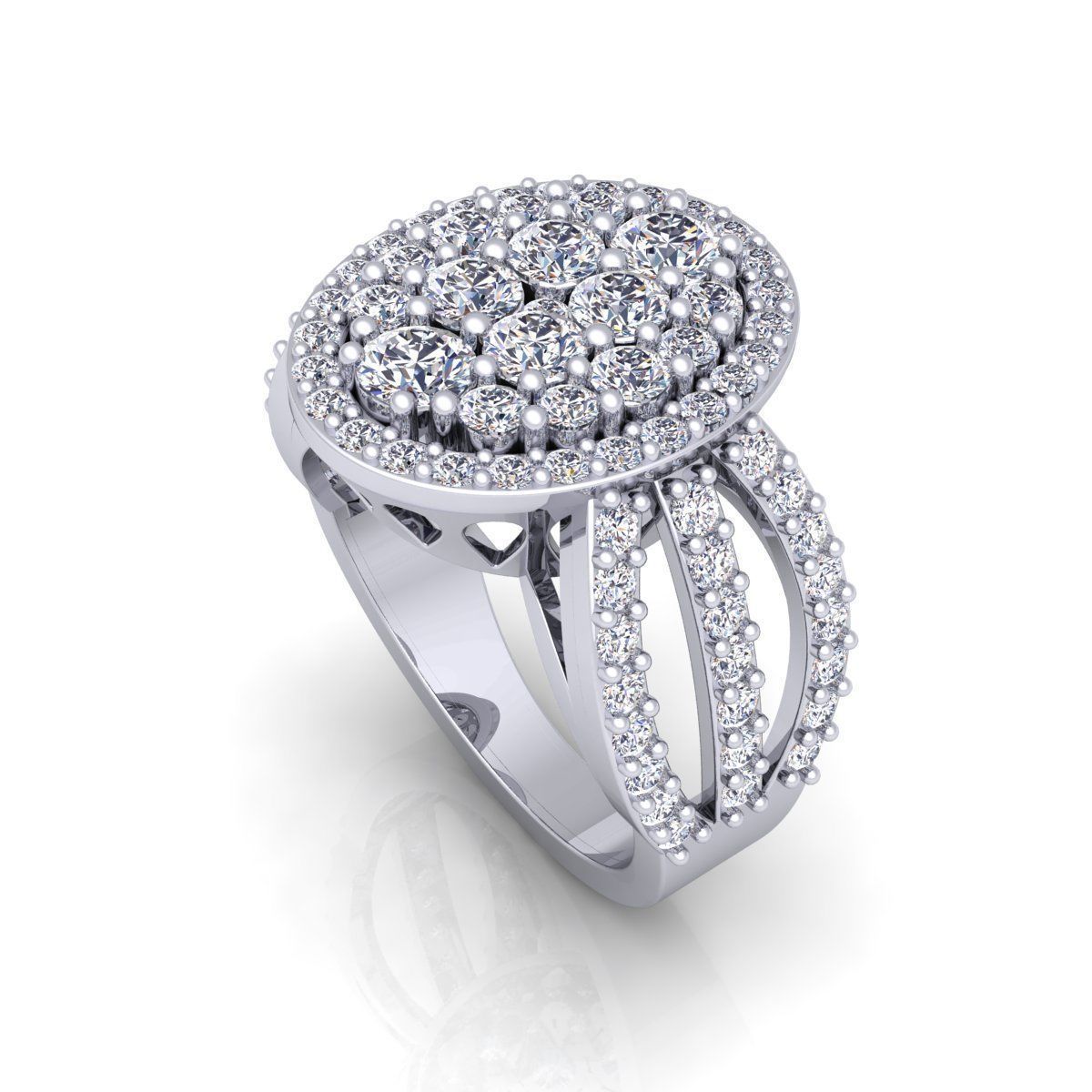 Luxury Halo Ring 3D print model_15