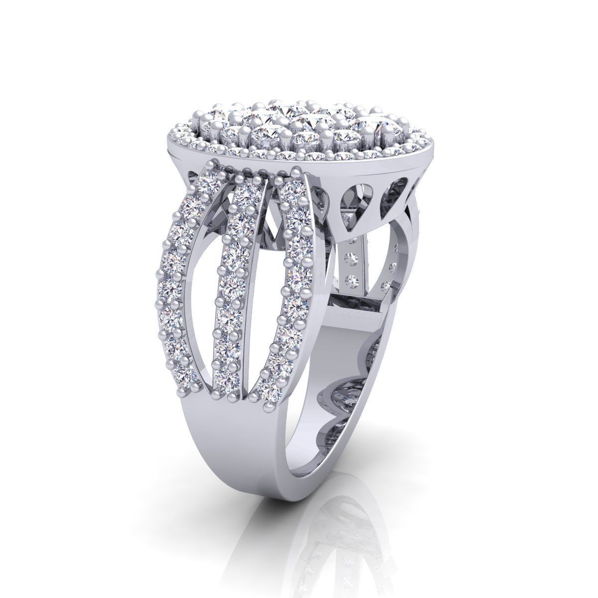 Luxury Halo Ring 3D print model_6