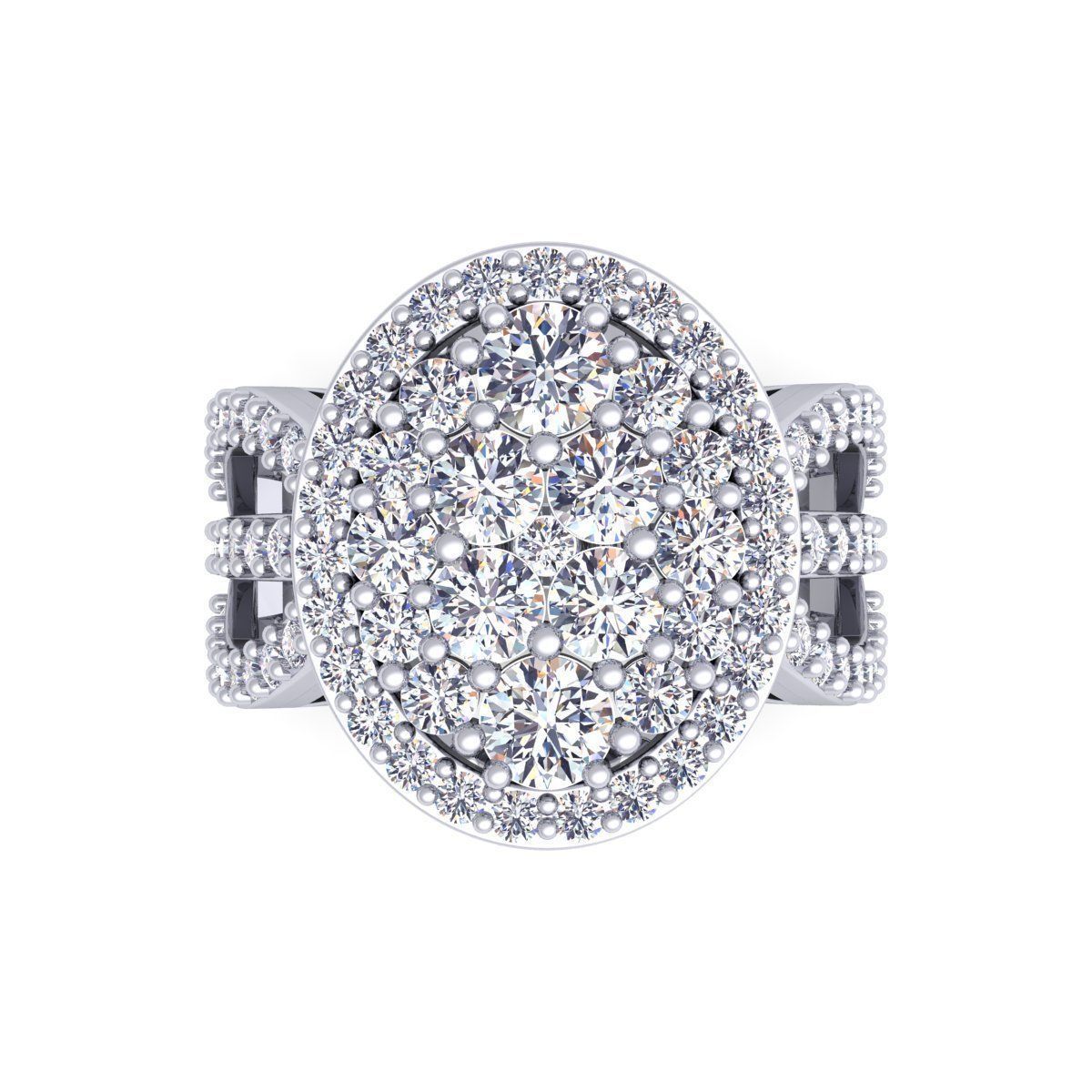 Luxury Halo Ring 3D print model_9