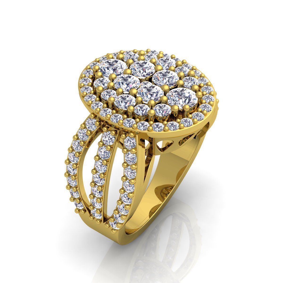 Luxury Halo Ring 3D print model_10