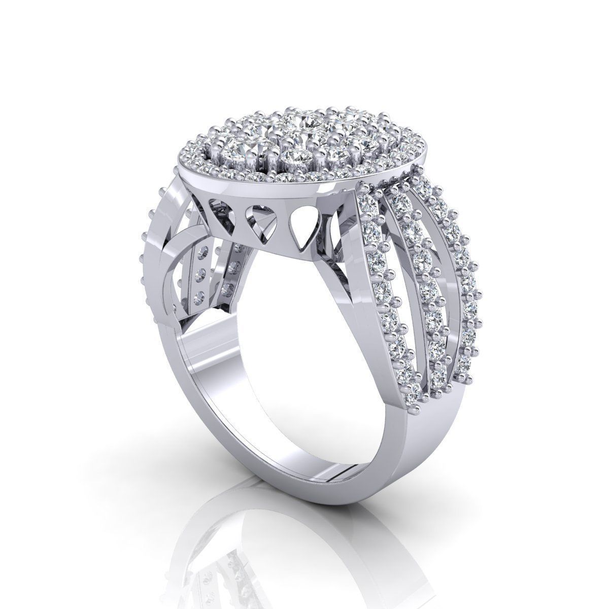 Luxury Halo Ring 3D print model_5