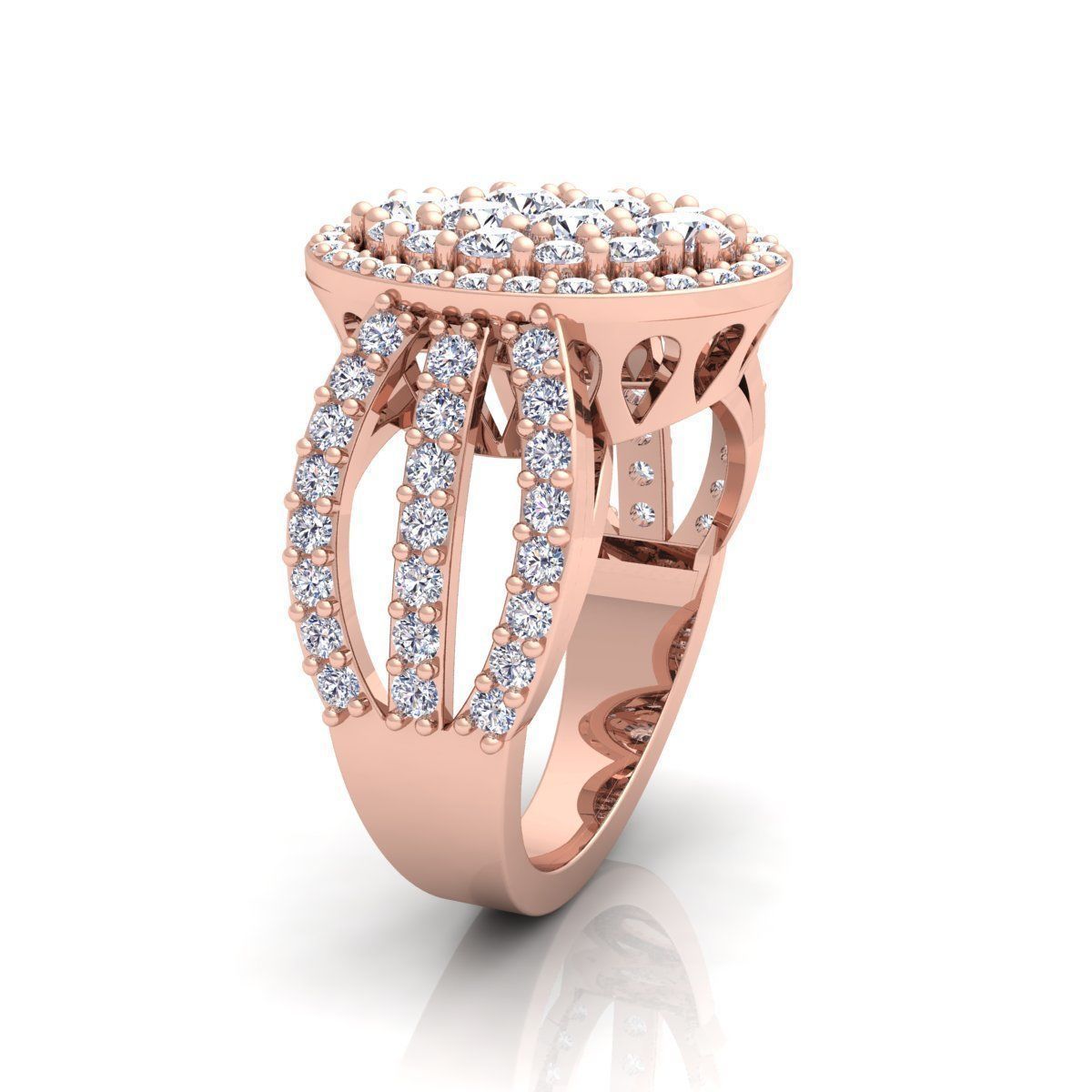 Luxury Halo Ring 3D print model_4