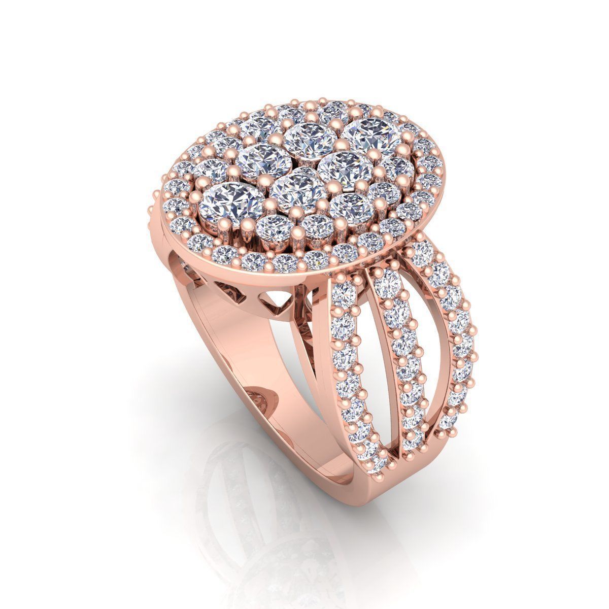 Luxury Halo Ring 3D print model_14