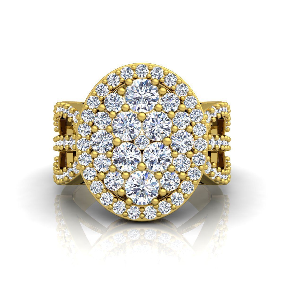 Luxury Halo Ring 3D print model_1