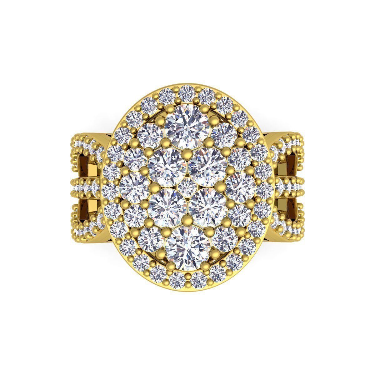 Luxury Halo Ring 3D print model_7