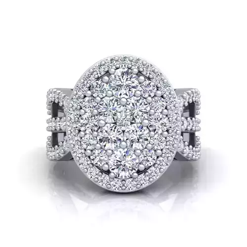 Luxury Halo Ring 3D print model Luxury Halo Ring 3D print model