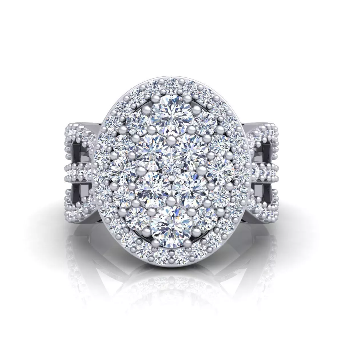 Luxury Halo Ring 3D print model_0