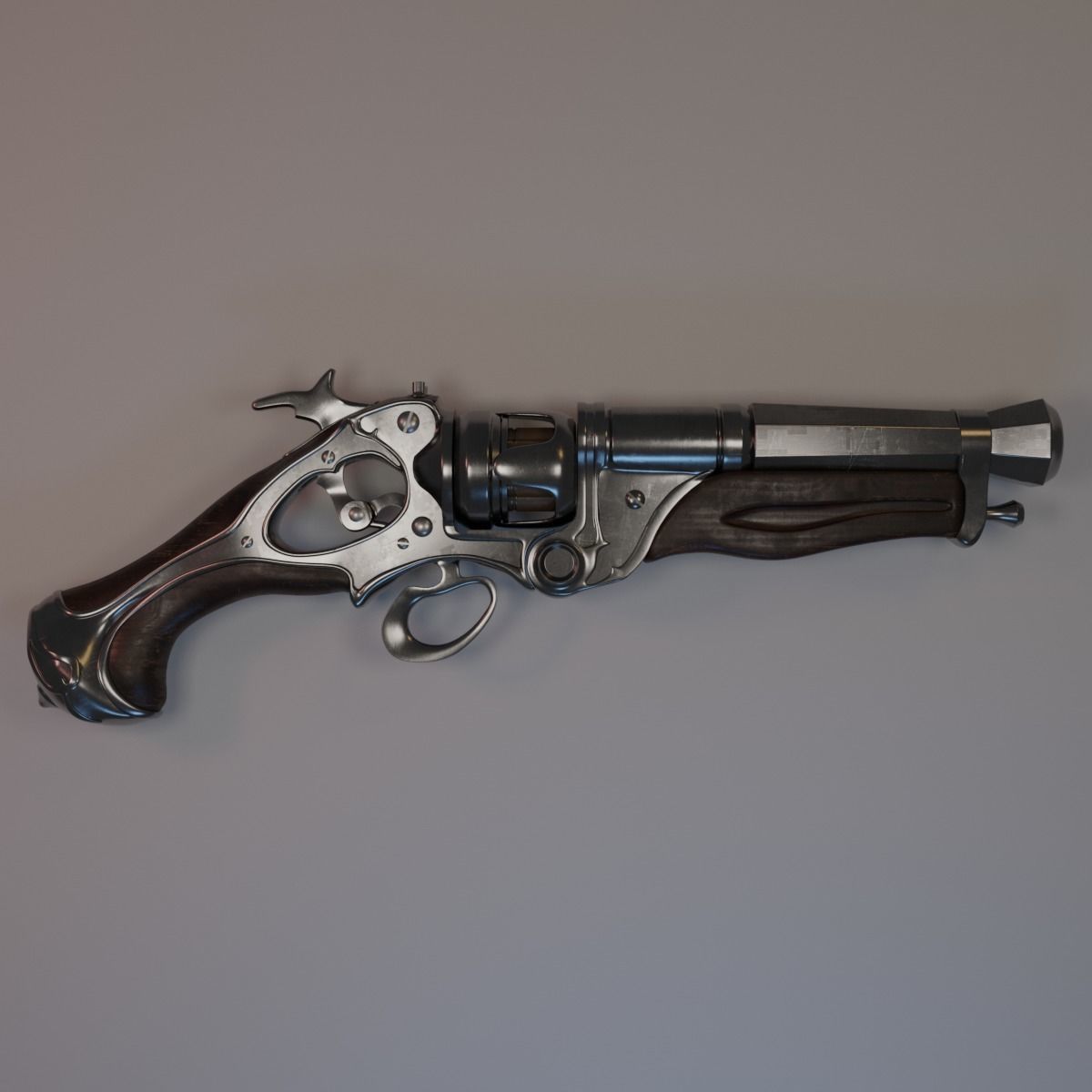 SteamPunk Revolver 3D model | CGTrader