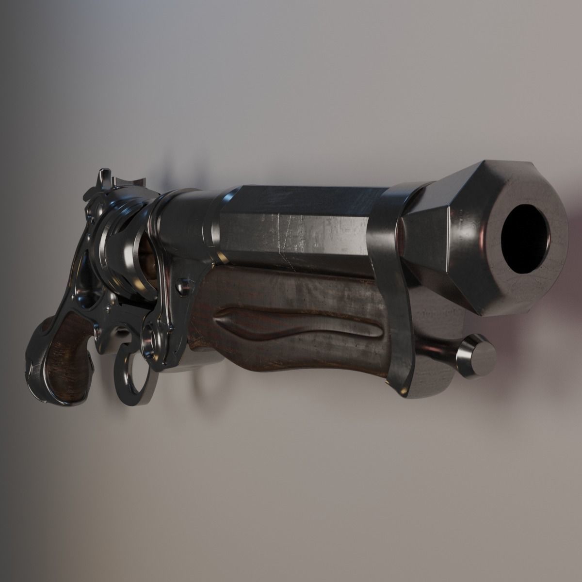 SteamPunk Revolver 3D model | CGTrader