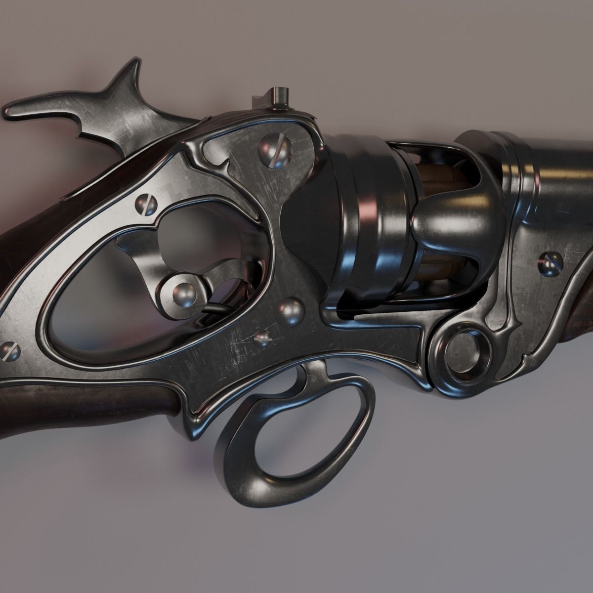 SteamPunk Revolver 3D model | CGTrader
