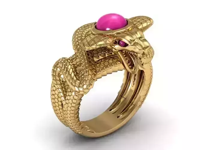 Snake cobra ring ruby